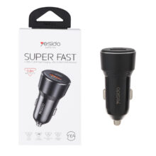 شارژر فندکی PD و فست دو پورت Yesido مدل Y64 50W - مشکی (گارانتی 12 ماه تعویض نیکان همراه)