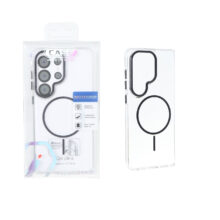 قاب اورجینال Premium Case کریستالی MagSafe لنز فلزی Samsung Galaxy S26 Ultra – مشکی (پک دار)