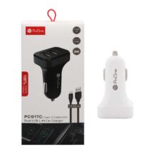 شارژر فندکی فست دو پورت ProOne مدل PCG17C به همراه کابل شارژ Type-C-سفید