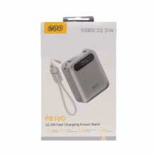پاوربانک فست شارژ QCY 10000mAh مدل PB10D 22.5W - نقره ای (گارانتی تعویض یکساله شرکتی)