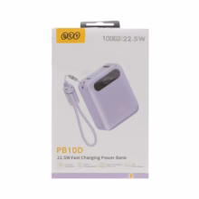 پاوربانک فست شارژ QCY 10000mAh مدل PB10D 22.5W - بنفش (گارانتی تعویض یکساله شرکتی)