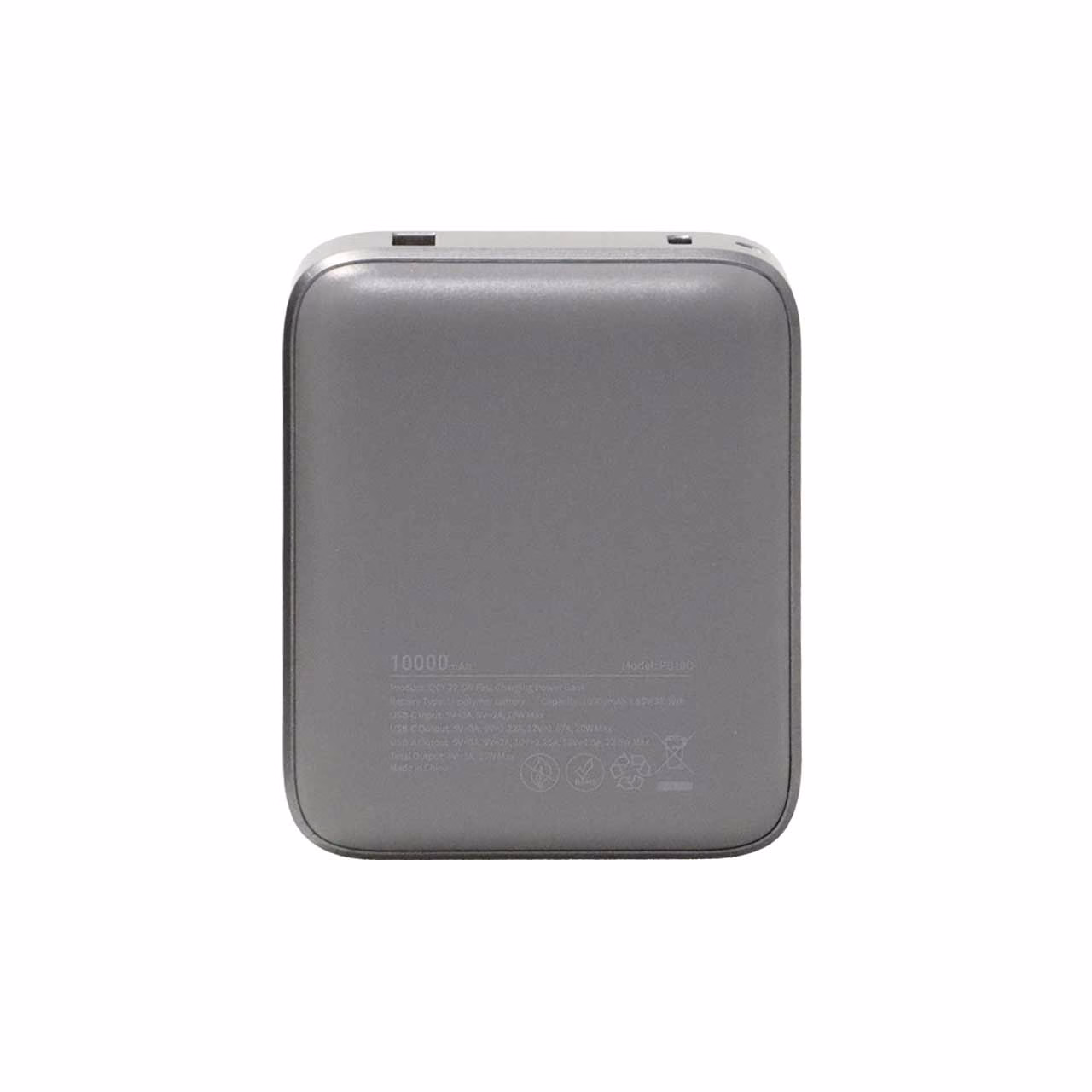 پاوربانک فست شارژ QCY 10000mAh مدل PB10D 22.5W - خاکستری (گارانتی تعویض یکساله شرکتی)