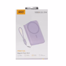 پاوربانک فست شارژ مگنتی QCY 10000mAh مدل PBW10A 22.5W - بنفش (گارانتی تعویض یکساله شرکتی)
