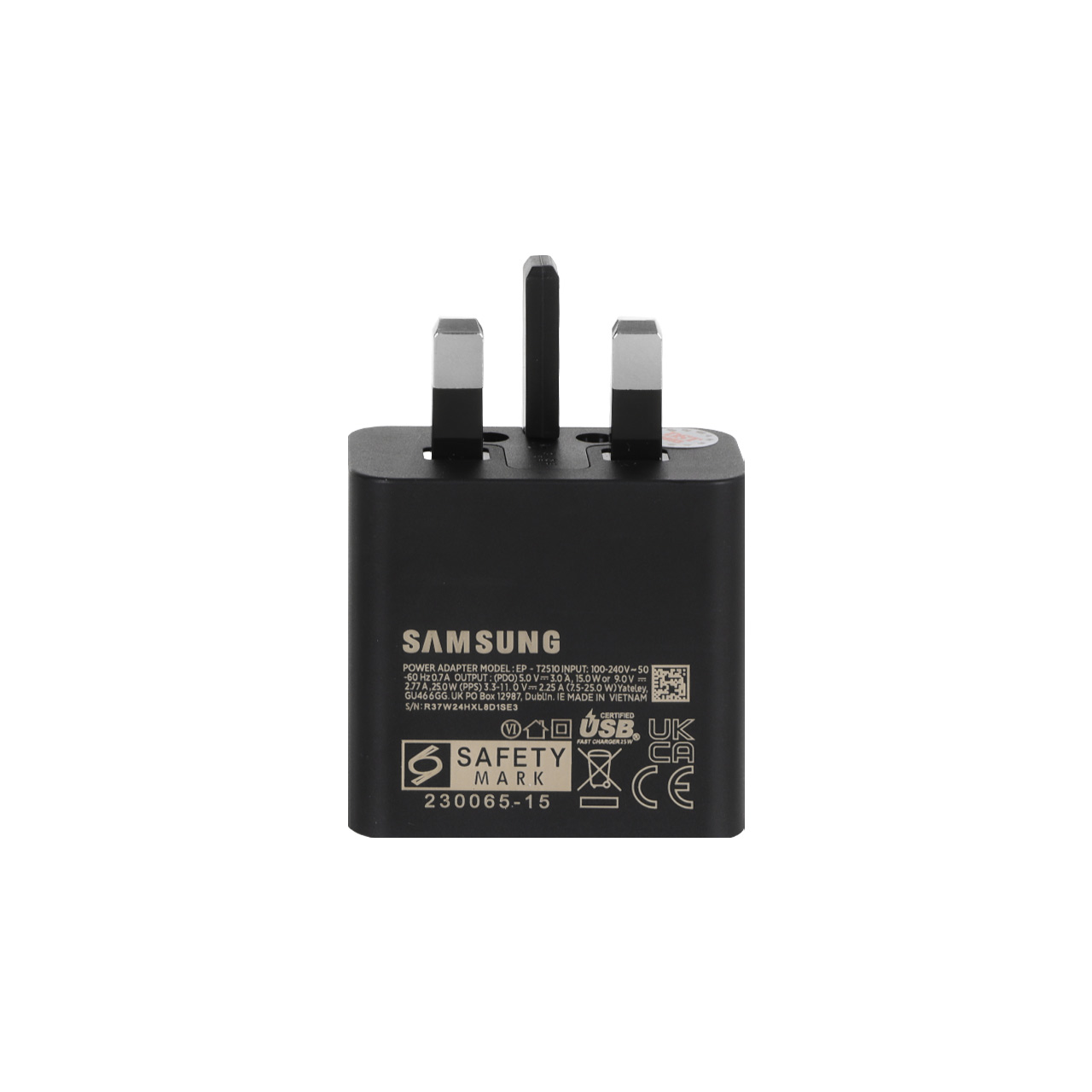 شارژر دیواری سه پین SAMSUNG 25W T2510 ( فست و PD) مشکی DST (گارانتی شش ماهه) درجه یک