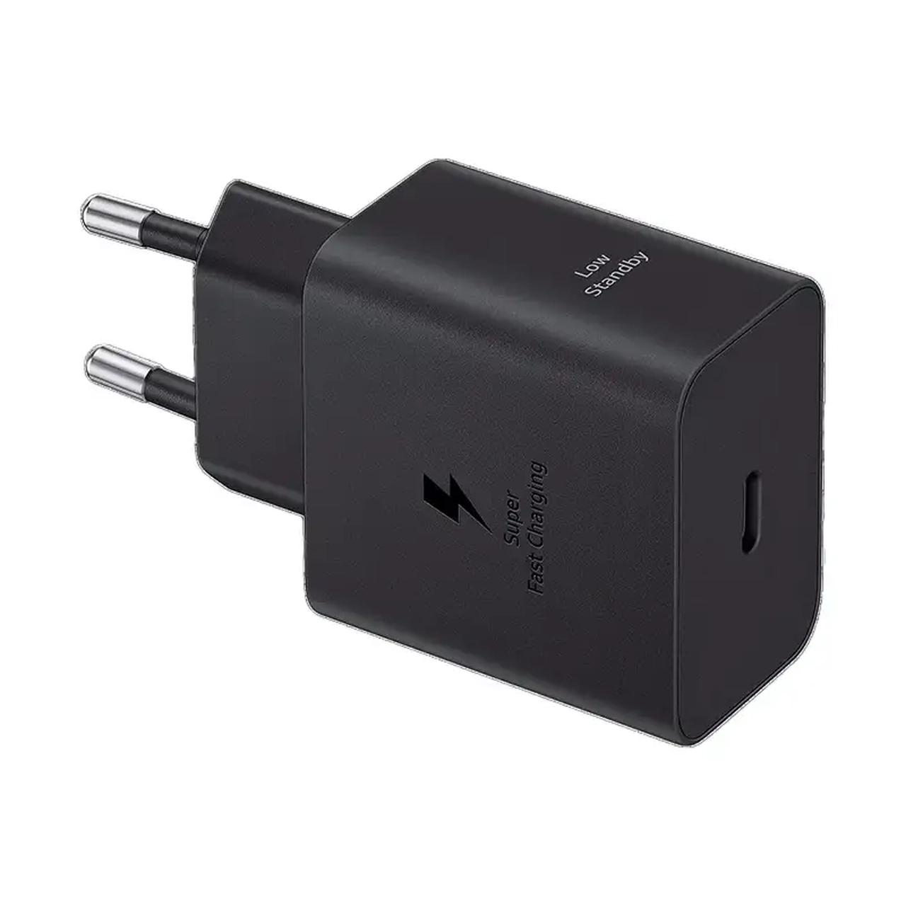 شارژر دیواری فست تک پورت Samsung مدل ET-T4511 45W به همراه کابل شارژ Type-C To Type-C - مشکی - اصل چین (گارانتی 18 ماهه تعویض اچ دی سرویس ) پک ضعیف
