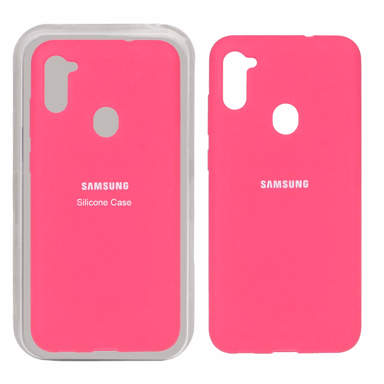 قاب سیلیکونی پاک کنی اورجینال Samsung Galaxy A11 / M11 - صورتی فانتزی (پک اصلی)