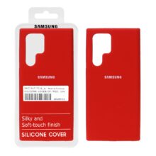 قاب سیلیکونی پاک کنی اورجینال درجه یک Samsung Galaxy S22 Ultra – قرمز (پک دار)