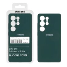قاب سیلیکونی پاک کنی اورجینال درجه یک Samsung Galaxy S25 Ultra – سبز تیره (پک دار)