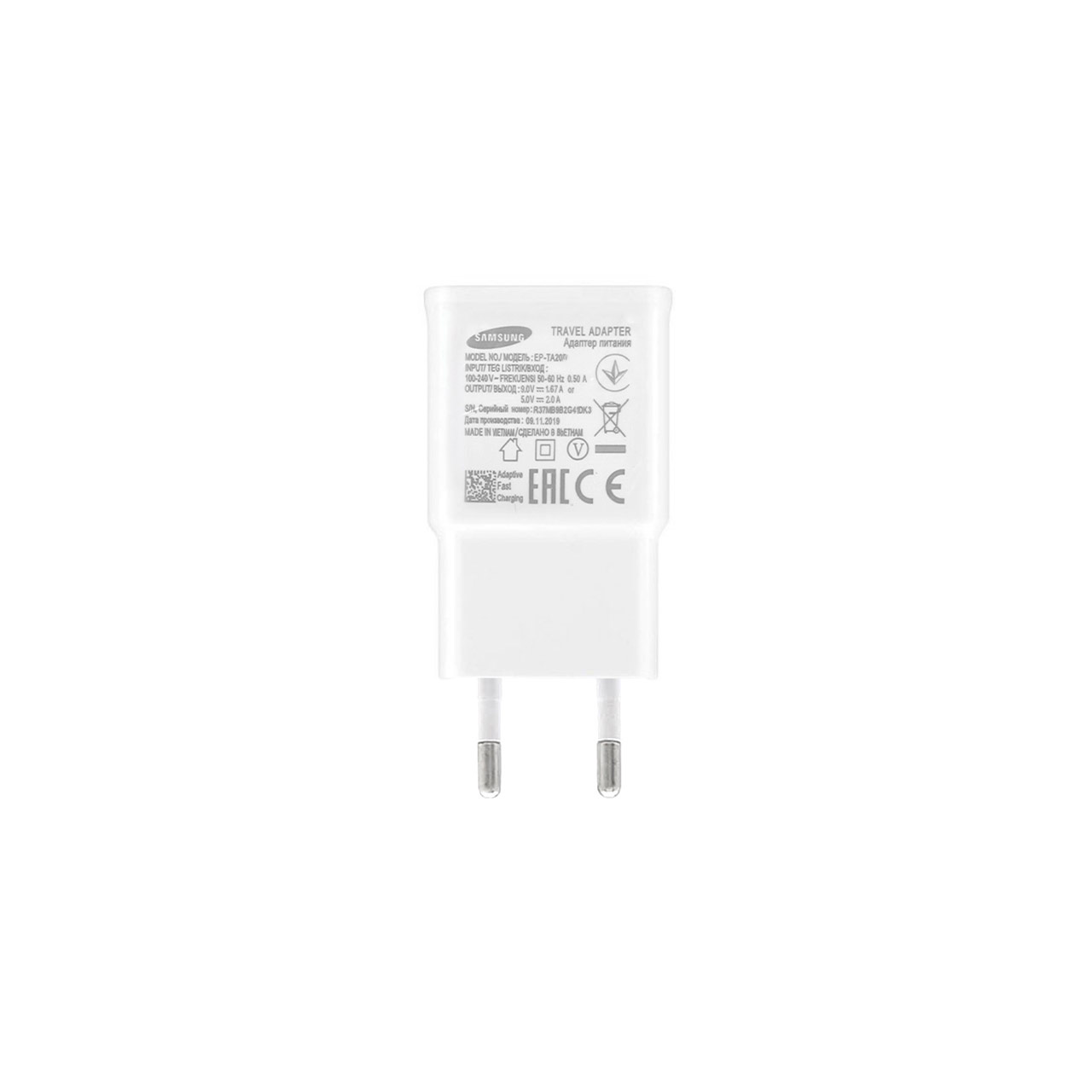 شارژر دیواری تک پورت Samsung S10 QC3 مدل EP-TA200 - سفید
