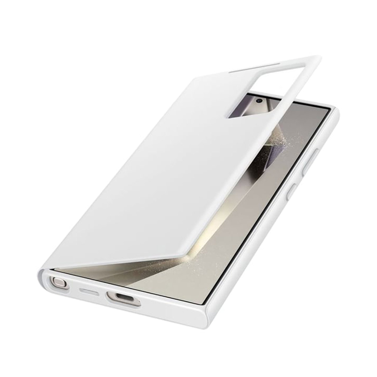 کیف هوشمند اورجینال سامسونگ Smart View Wallet Case مدل Samsung Galaxy S24 Ultra - سفید (پک دار)