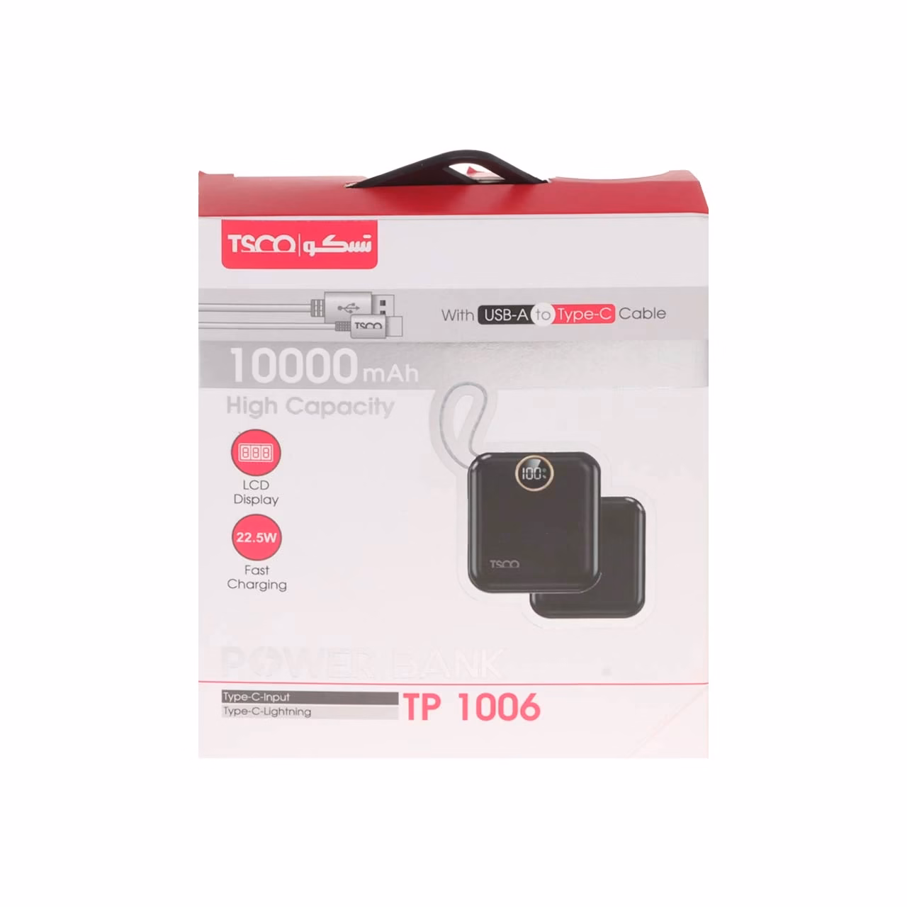 پاوربانک فست شارژ TSCO 10000mAh مدل TP 1006 22.5W - مشکی (گارانتی 12 ماهه TSCO)