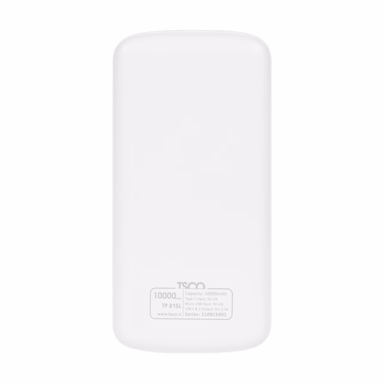 پاوربانک TSCO 10000mAh مدل TP 815L 10W - سفید (گارانتی 12 ماهه TSCO)