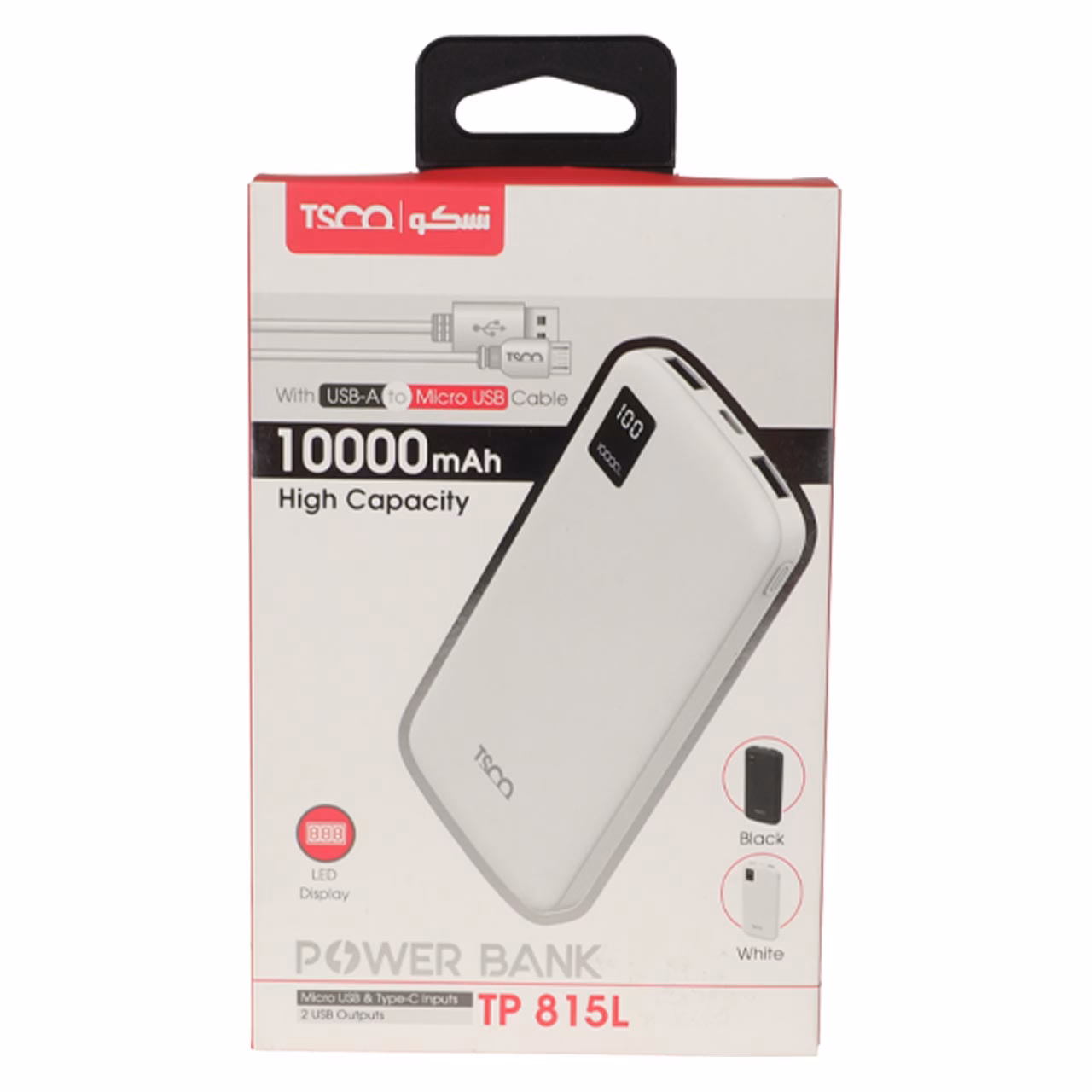 پاوربانک TSCO 10000mAh مدل TP 815L 10W - سفید (گارانتی 12 ماهه TSCO)