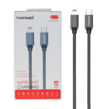 کابل شارژ فست TwinMax Type-C to Lightning مدل M-19 27W - خاکستری- MMX