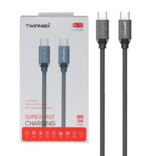 کابل شارژ فست TwinMax Type-C to Type-C مدل M-19 65W – خاکستری – MMX