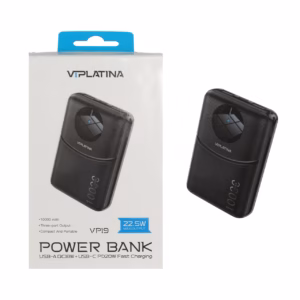 پاوربانک فست شارژ VIPLATINA 10000mAh مدل VP19 22.5W - مشکی (گارانتی 18 ماه تعویض نیکان همراه)