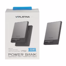 پاوربانک وایرلس و فست شارژ VIPLATINA 5000mAh مدل VP22 15W – مشکی (گارانتی 18 ماه تعویض نیکان همراه)