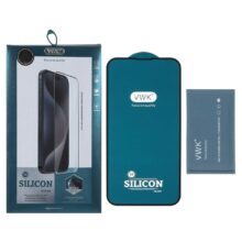 محافظ صفحه نمایش شیشه ای اورجینال VWK ایربگ سیلیکونی مدل Apple iPhone 13 / iPhone 13 Pro / iPhone 14 / 16e (پک دار)
