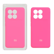 قاب سیلیکونی پاک کنی محافظ لنزدار اورجینال Xiaomi Poco X6 Pro 5G / Redmi K70E - صورتی فانتزی (پک اصلی)