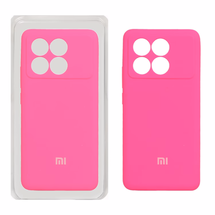 قاب سیلیکونی پاک کنی محافظ لنزدار اورجینال Xiaomi Poco X6 Pro 5G / Redmi K70E – صورتی فانتزی (پک اصلی)