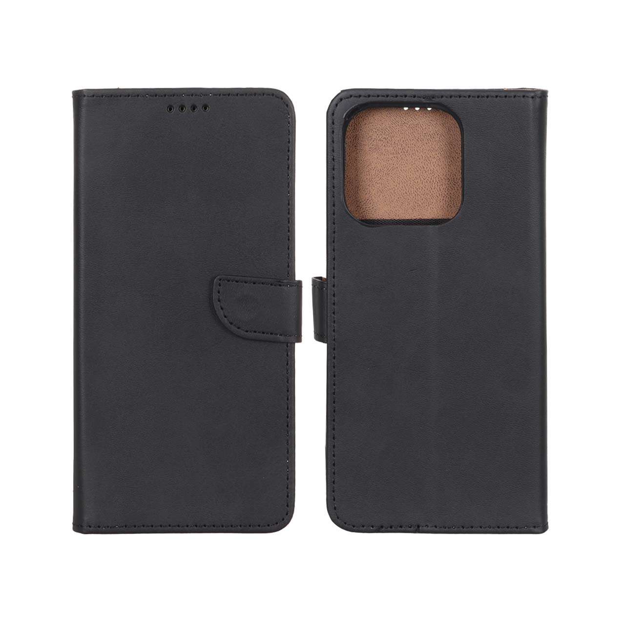 کیف چرمی موبایل مگنتی Xiaomi Redmi 12C / Redmi 11A / Poco C55 - مشکی