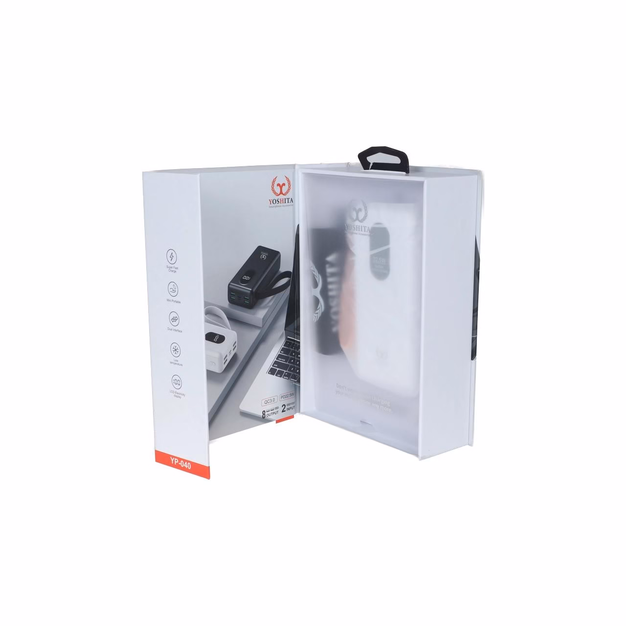 پاوربانک فست شارژ Yoshita 30000mAh مدل YP-040 22.5W - سفید - MMS (گارانتی 6 ماهه YA)